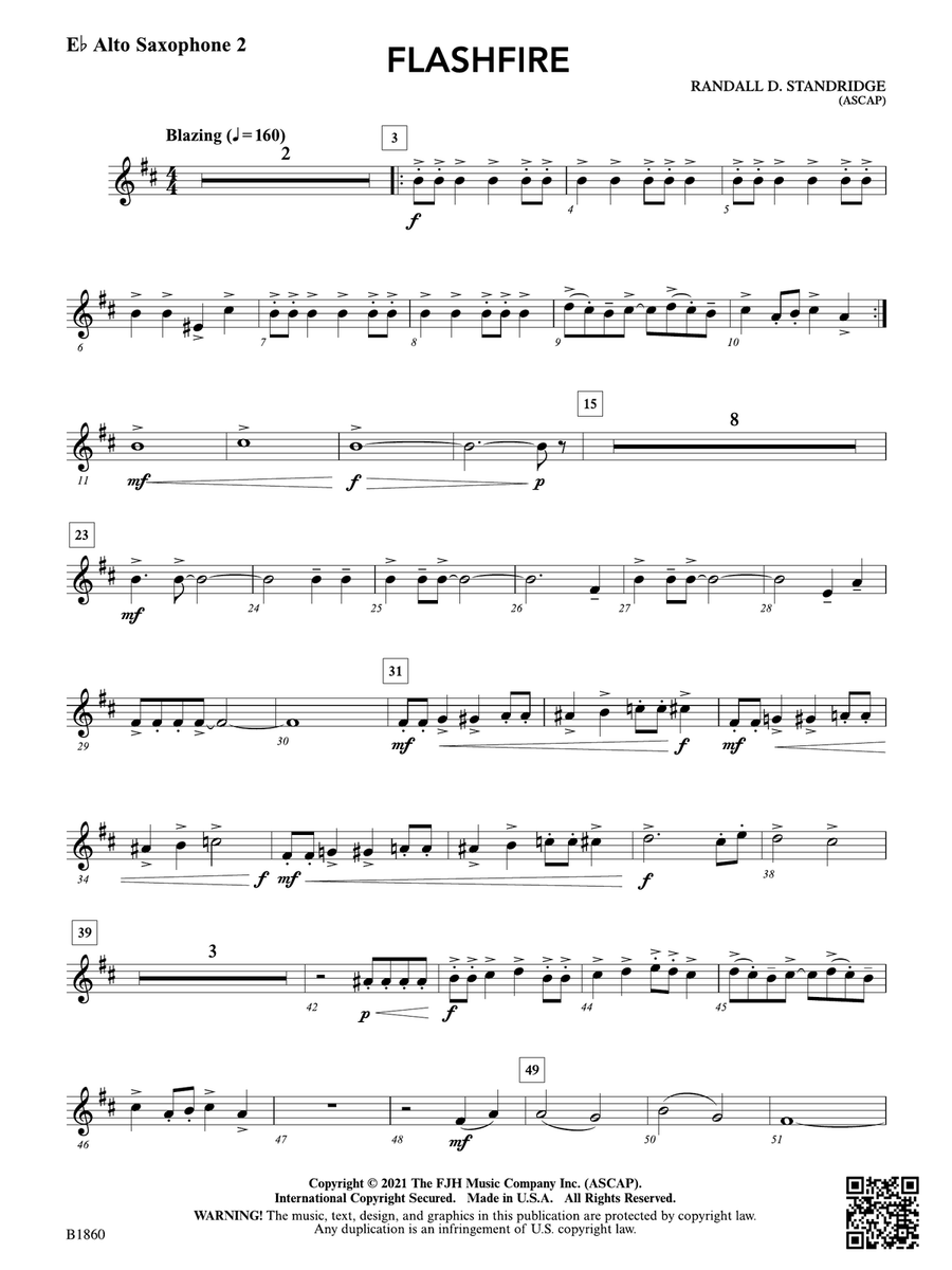 Flashfire: E-flat Alto Saxophone 2 Alto Saxophone scores gallery preview page 1