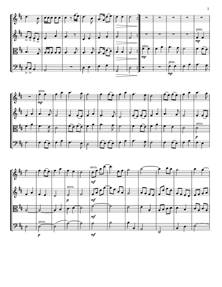 Joy to the Angels (String Quartet) String Quartet scores gallery preview page 2