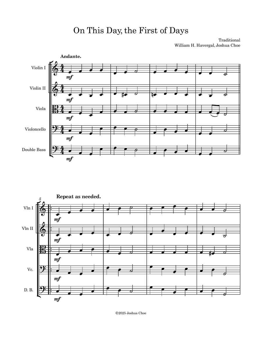 On This Day, the First of Days String Orchestra scores gallery preview page 3