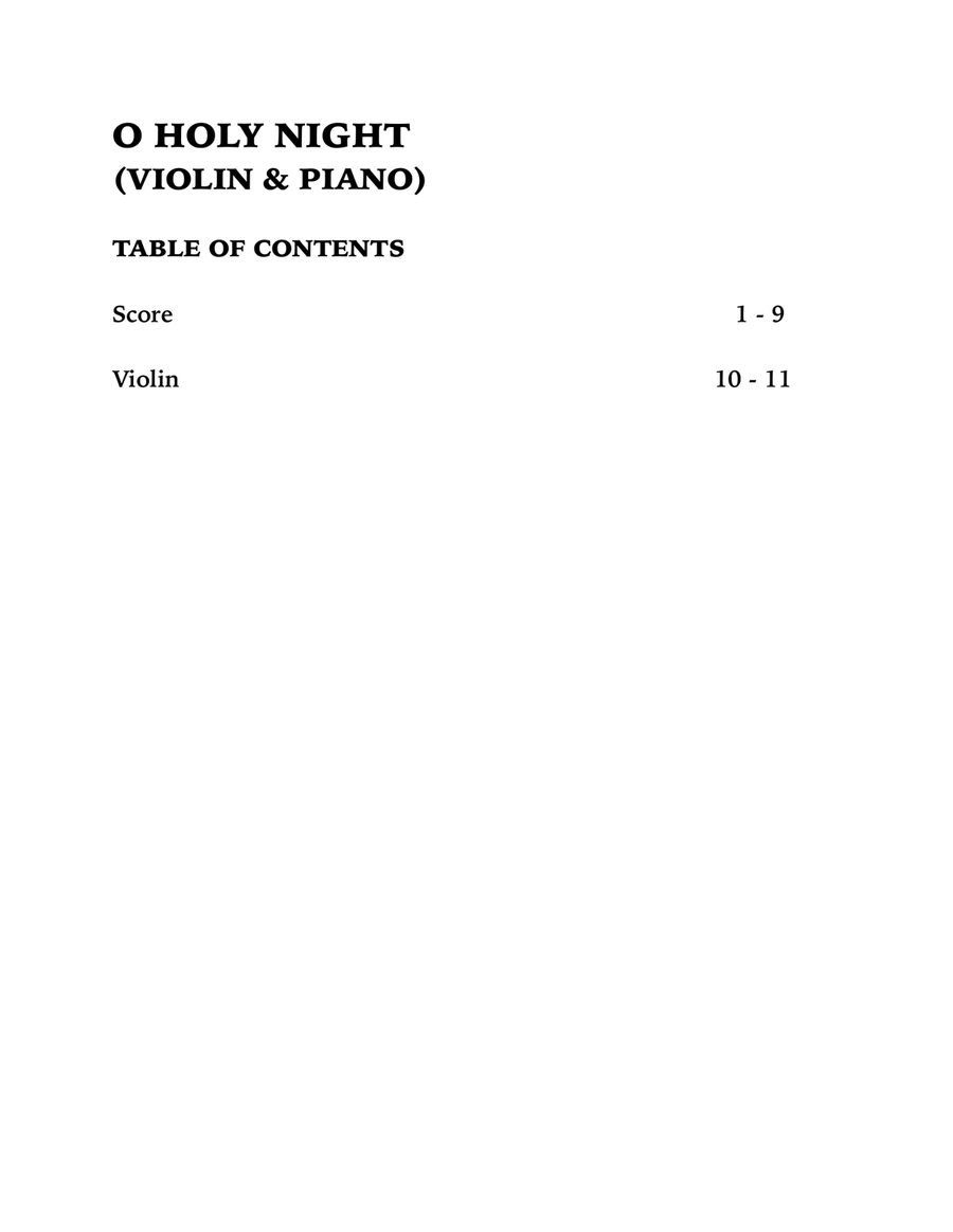 O Holy Night (Violin and Piano) Violin Solo scores gallery preview page 4