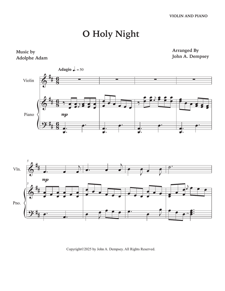 O Holy Night (Violin and Piano) Violin Solo scores gallery preview page 5
