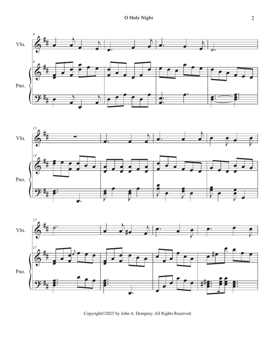 O Holy Night (Violin and Piano) Violin Solo scores gallery preview page 6