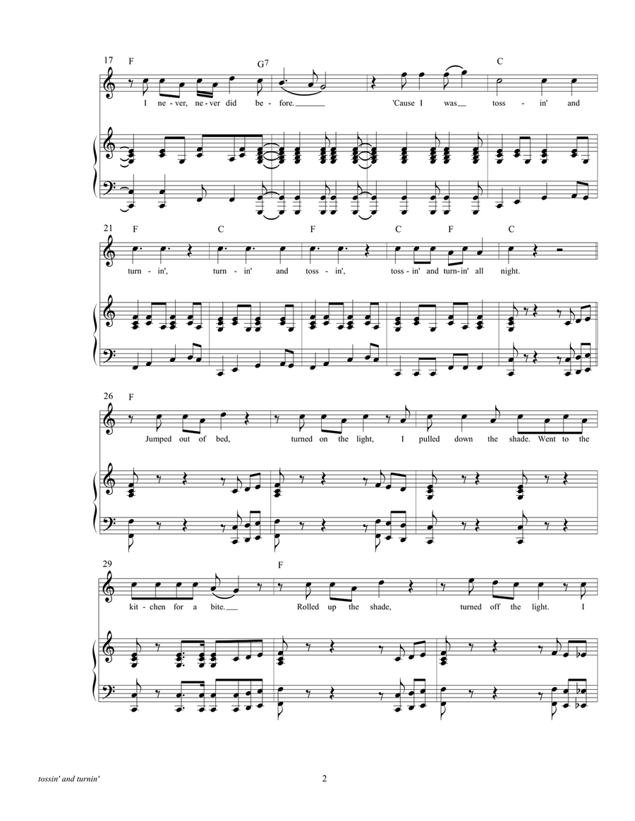 Tossin' And Turnin' Tossin' And Turnin' Piano, Vocal scores gallery preview page 4