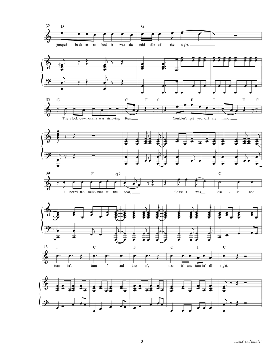 Tossin' And Turnin' Tossin' And Turnin' Piano, Vocal scores gallery preview page 5