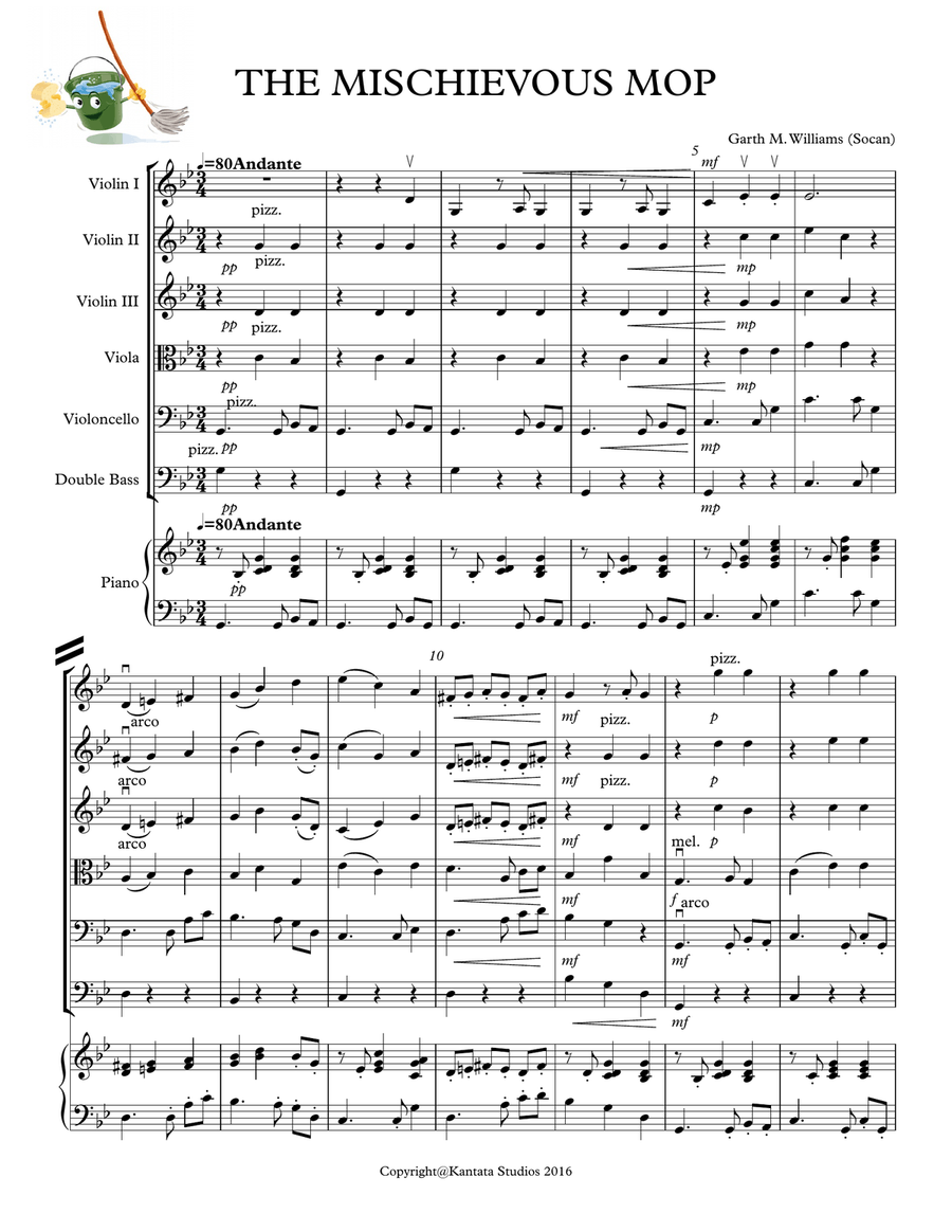 THE MISCHIEVOUS MOP FOR STRING ORCHESTRA Chamber Music scores gallery preview page 2