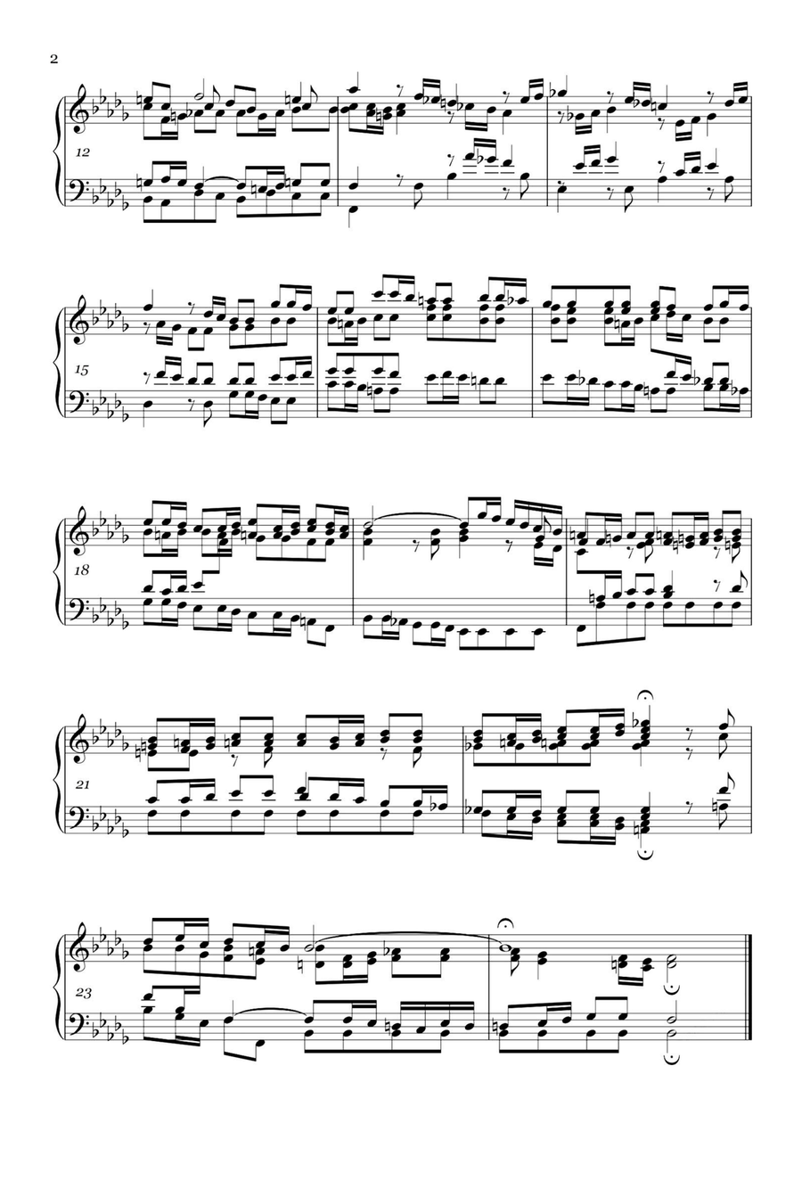 Preludio XXII BWV867 - Johann Sebastian Bach Piano Solo scores gallery preview page 2