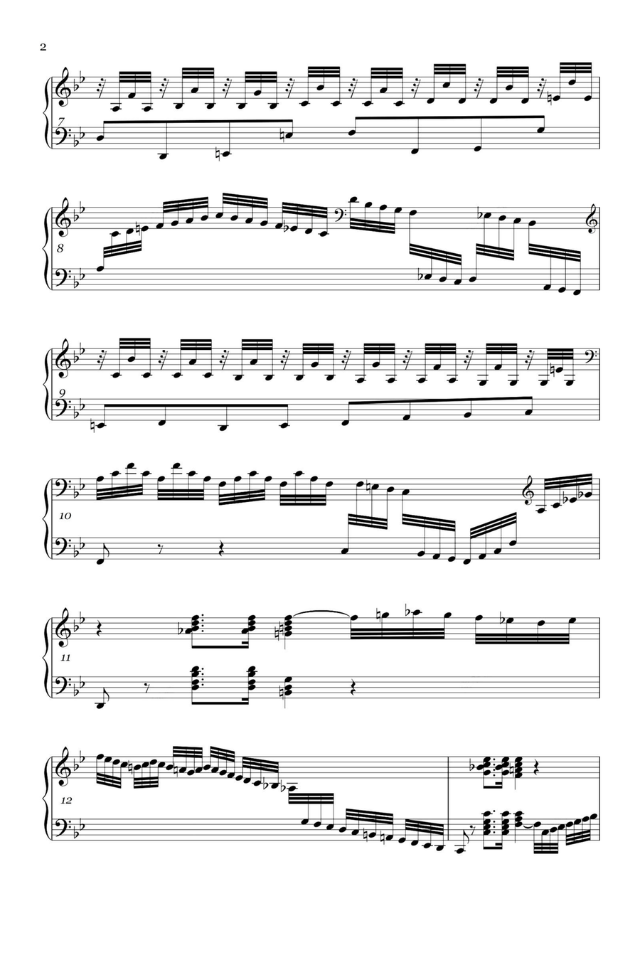 Preludio XXI BWV866 - Johann Sebastian Bach Piano Solo scores gallery preview page 2