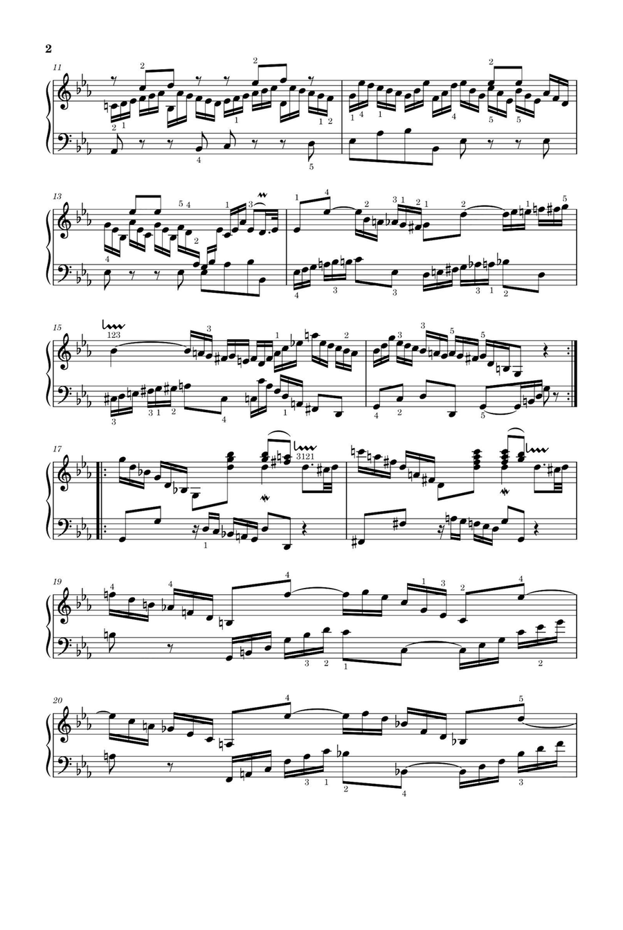 Fantasia in C minor BWV 906 - Johann Sebastian Bach Piano Solo scores gallery preview page 2