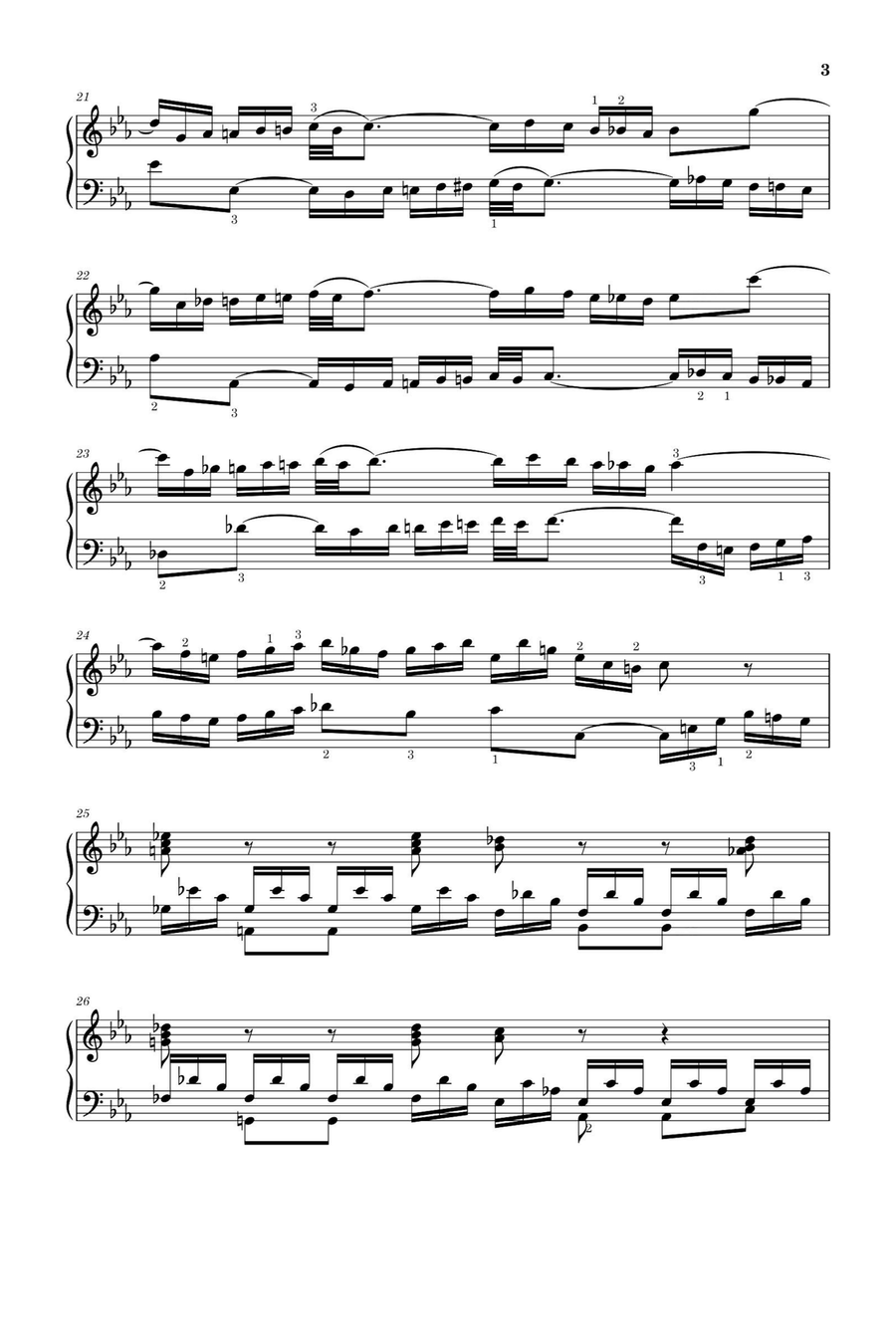 Fantasia in C minor BWV 906 - Johann Sebastian Bach Piano Solo scores gallery preview page 3