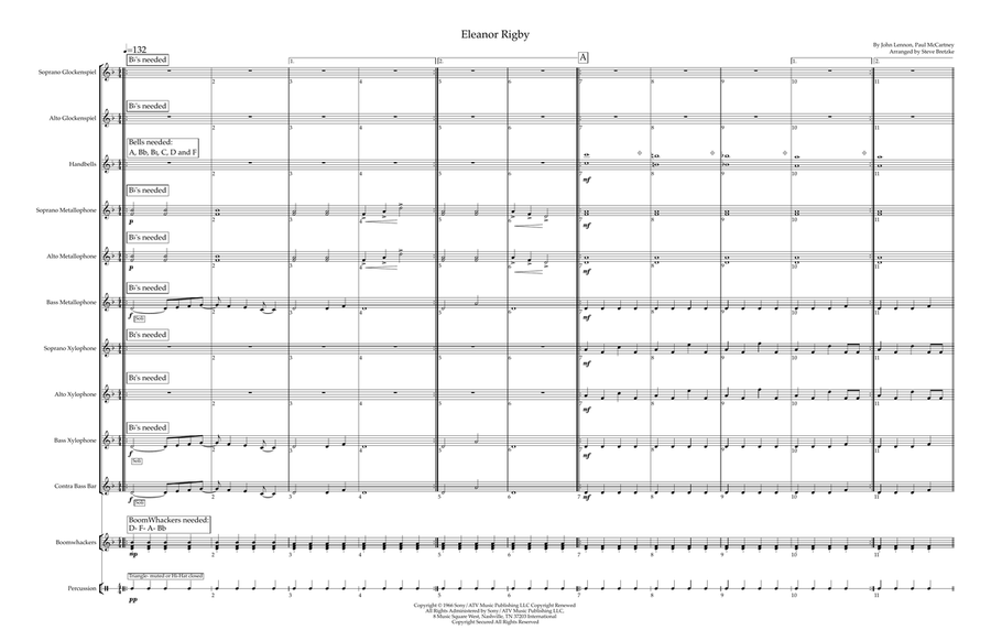 Eleanor Rigby - Score Only Percussion Ensemble scores gallery preview page 1