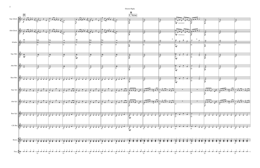 Eleanor Rigby - Score Only Percussion Ensemble scores gallery preview page 2