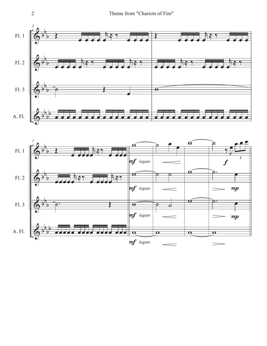 Chariots Of Fire Chariots Of Fire Woodwind Quartet scores gallery preview page 2