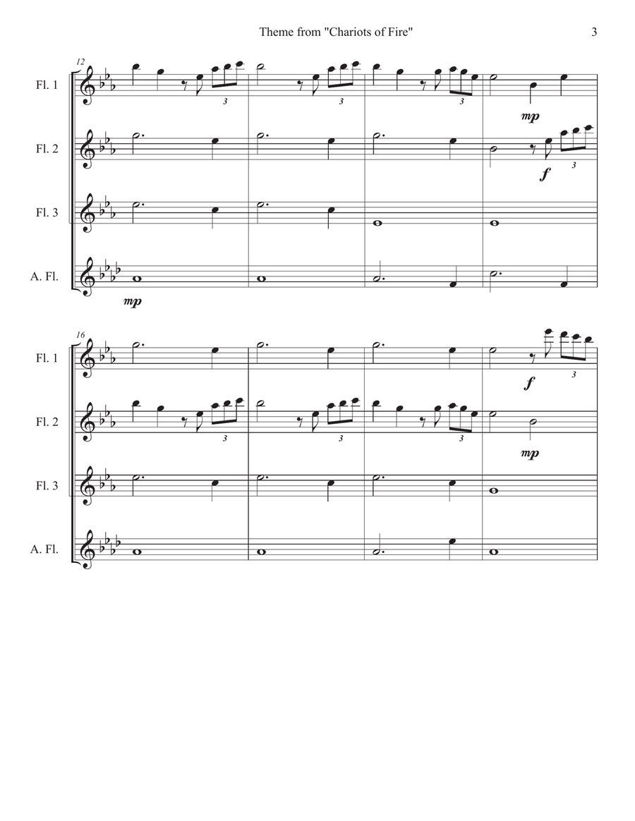 Chariots Of Fire Chariots Of Fire Woodwind Quartet scores gallery preview page 3