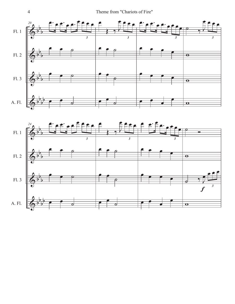 Chariots Of Fire Chariots Of Fire Woodwind Quartet scores gallery preview page 4