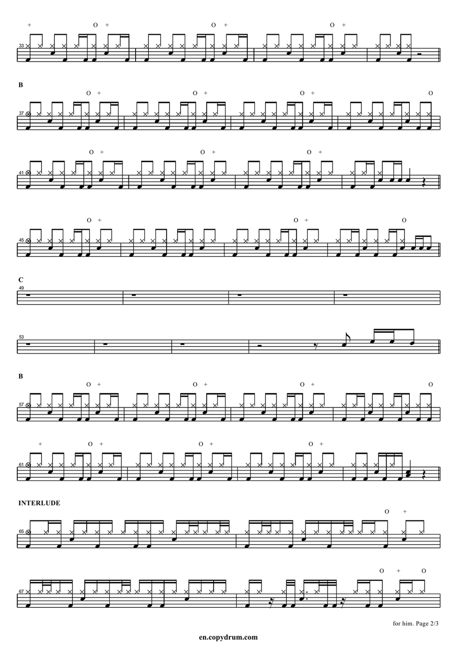 For Him For Him Drum Set scores gallery preview page 2
