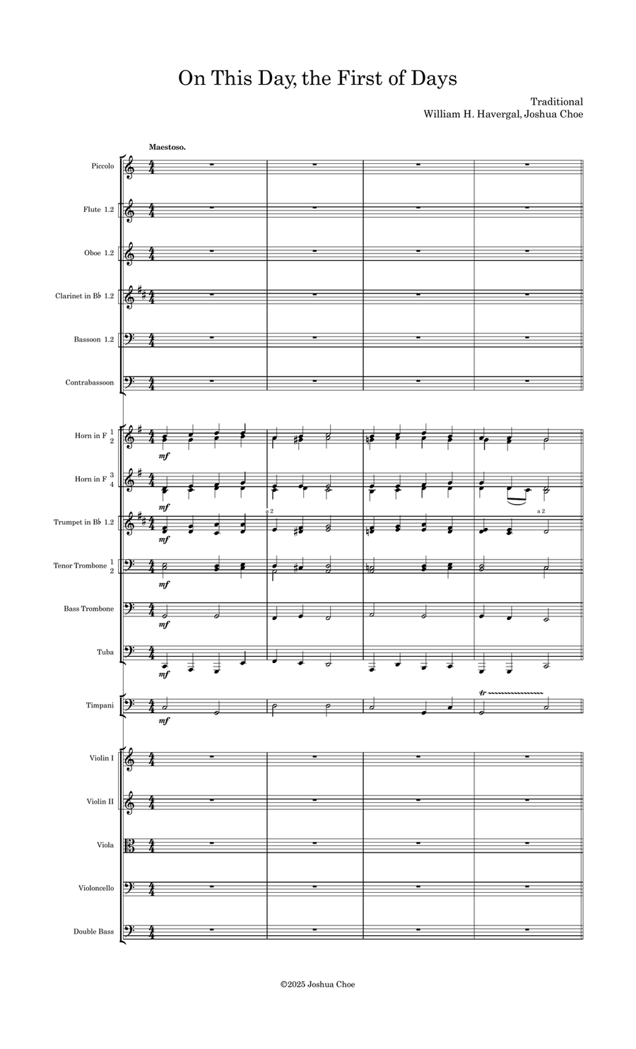 On This Day, the First of Days Full Orchestra scores gallery preview page 3