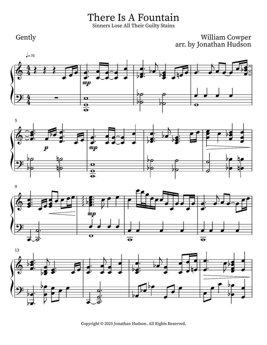 There Is A Fountain There Is A Fountain Piano Solo scores gallery preview page 1