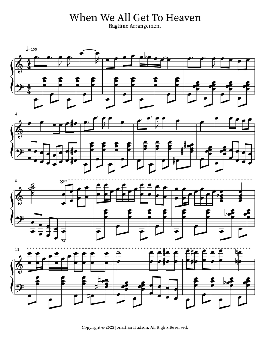 When We All Get To Heaven Piano Solo scores gallery preview page 1