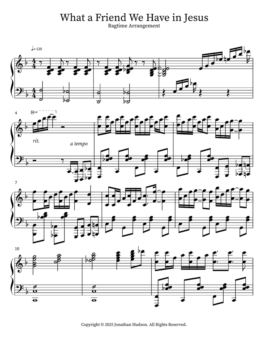 What a Friend We Have in Jesus Piano Solo scores gallery preview page 1