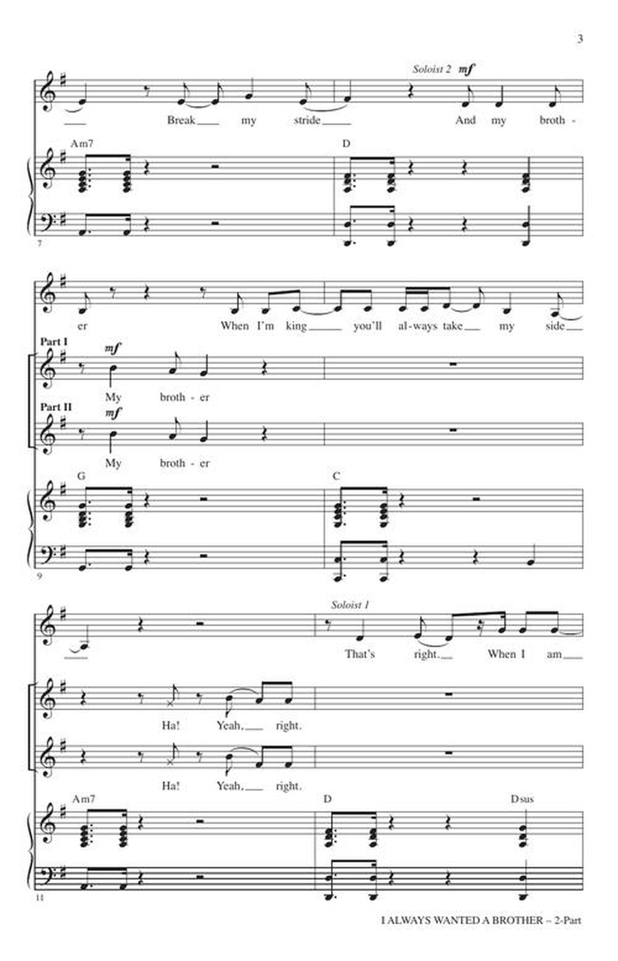 I Always Wanted A Brother (from Mufasa) 2-Part scores gallery preview page 4
