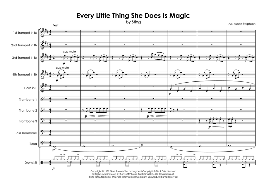 Every Little Thing She Does Is Magic Brass Ensemble scores gallery preview page 3