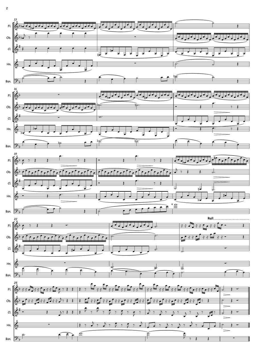 The Swan (from Carnival of the Animals) Woodwind Quintet scores gallery preview page 2