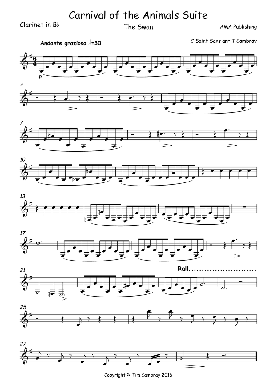 The Swan (from Carnival of the Animals) Woodwind Quintet scores gallery preview page 4