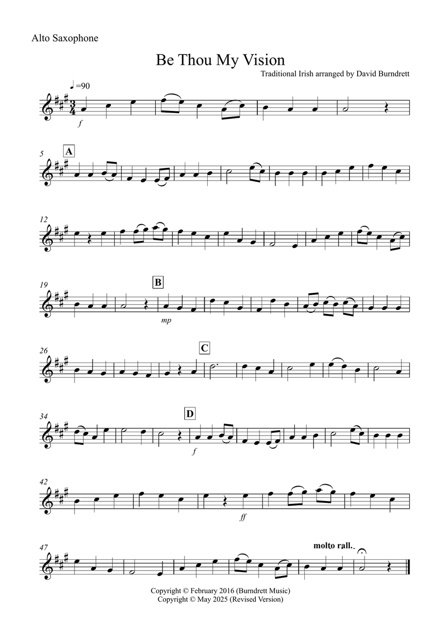Be Thou My Vision for Alto Saxophone and Guitar Duet Alto Saxophone scores gallery preview page 3