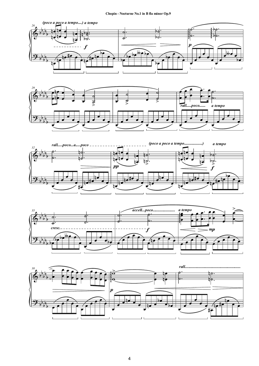 Chopin - Nocturne No.1 in B flat minor Op.9 for Piano Piano Solo scores gallery preview page 4