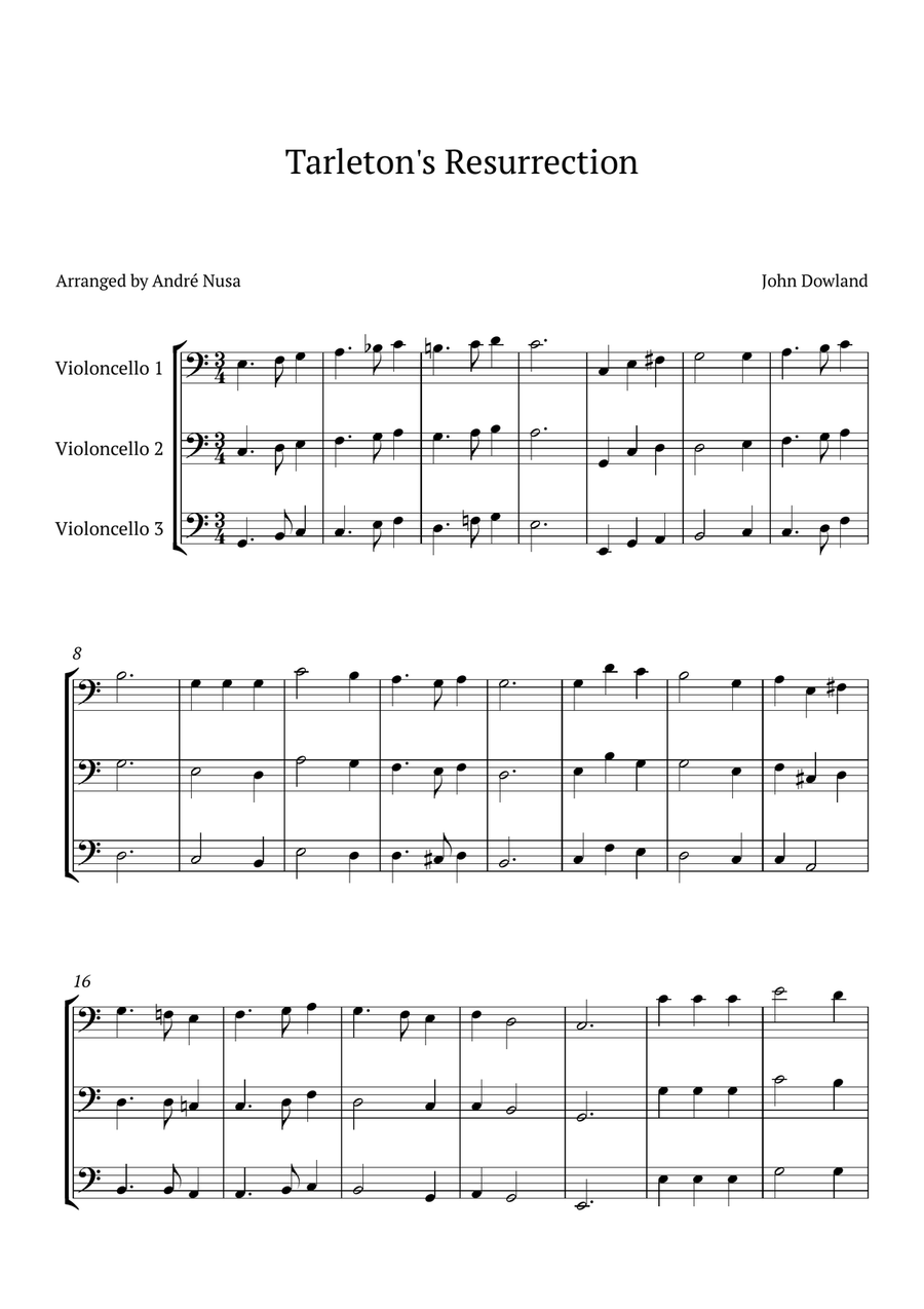 Tarleton's Resurrection String Trio scores gallery preview page 1