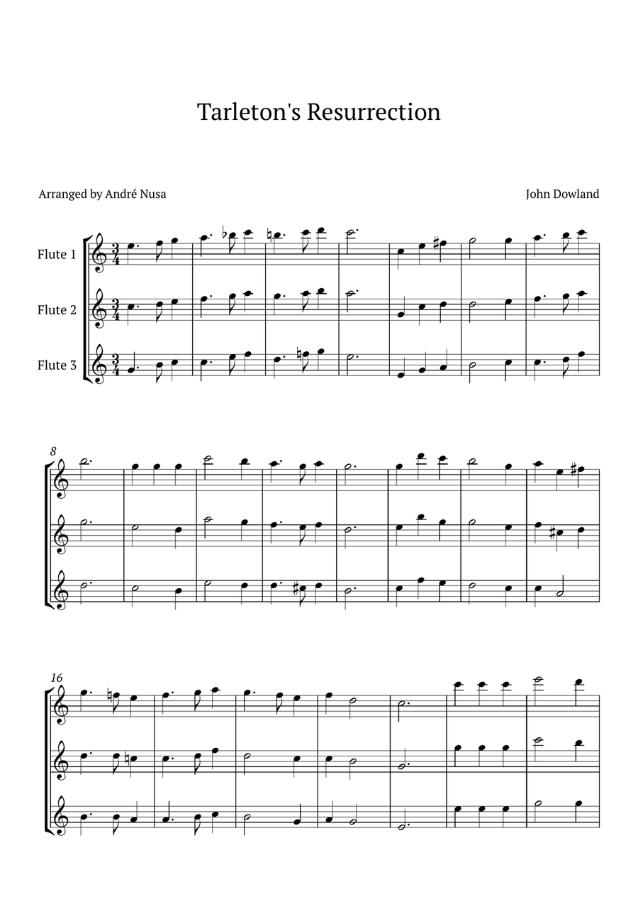 Tarleton's Resurrection Woodwind Trio scores gallery preview page 1