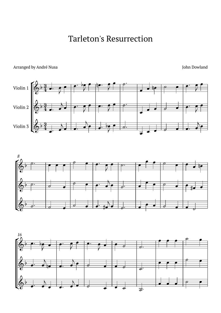 Tarleton's Resurrection String Trio scores gallery preview page 1