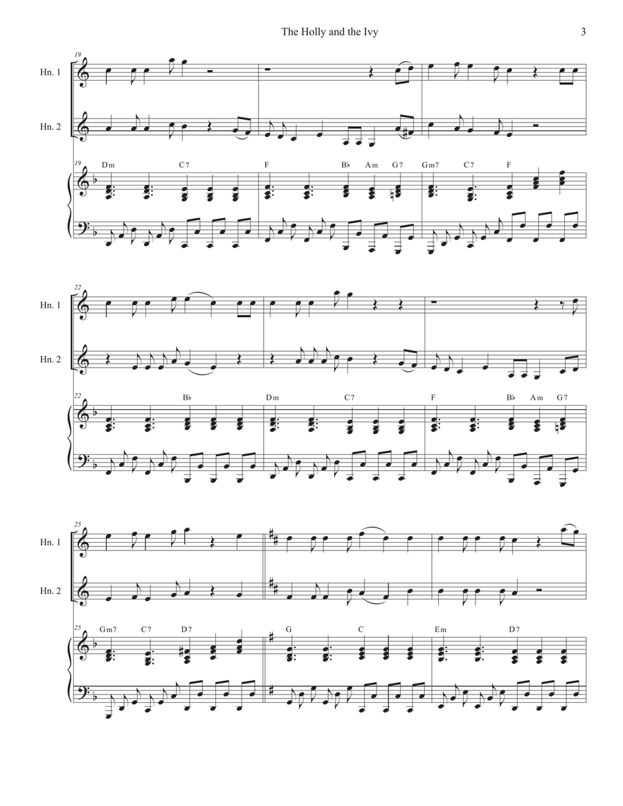 The Holly and the Ivy (Huapango Style) (French Horn Duet) Brass Duet scores gallery preview page 3