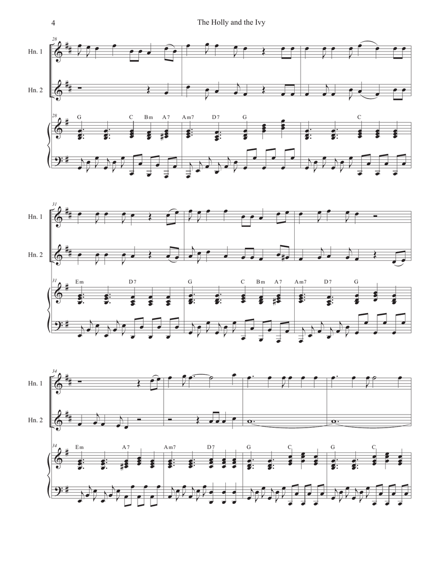 The Holly and the Ivy (Huapango Style) (French Horn Duet) Brass Duet scores gallery preview page 4