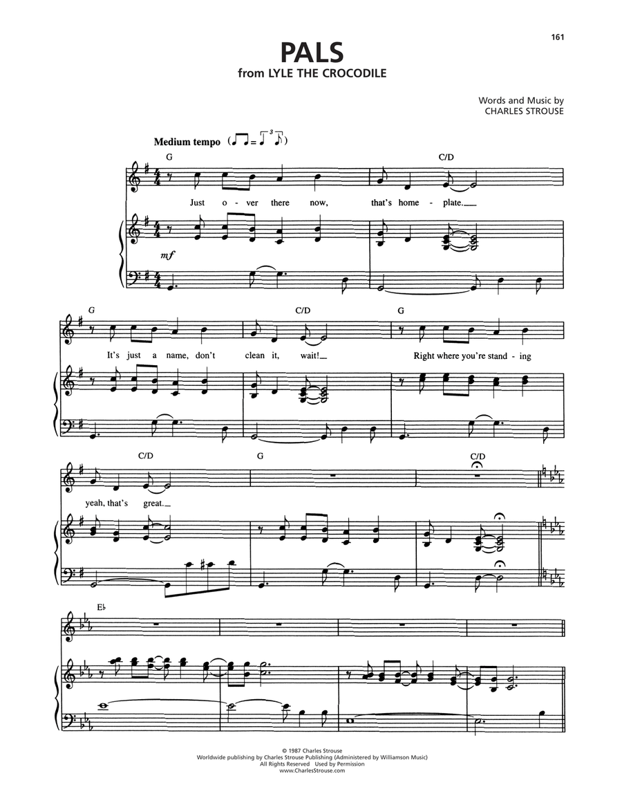 Pals (from Lyle The Crocodile) Voice scores gallery preview page 1