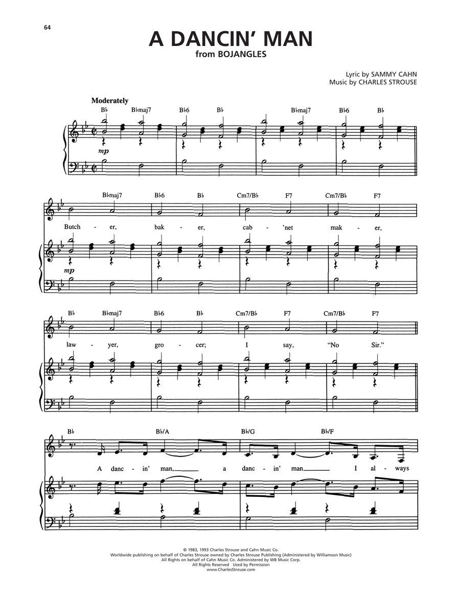 A Dancin' Man (from Bojangles) Voice scores gallery preview page 1
