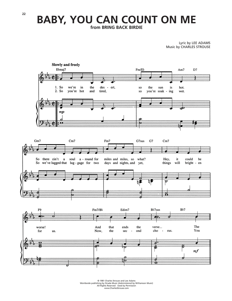 Baby, You Can Count On Me (from Bring Back Birdie) Voice scores gallery preview page 1