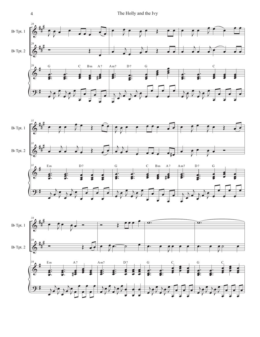 The Holly and the Ivy (Huapango Style) (Duet for Bb-Trumpet) Trumpet Duet scores gallery preview page 4