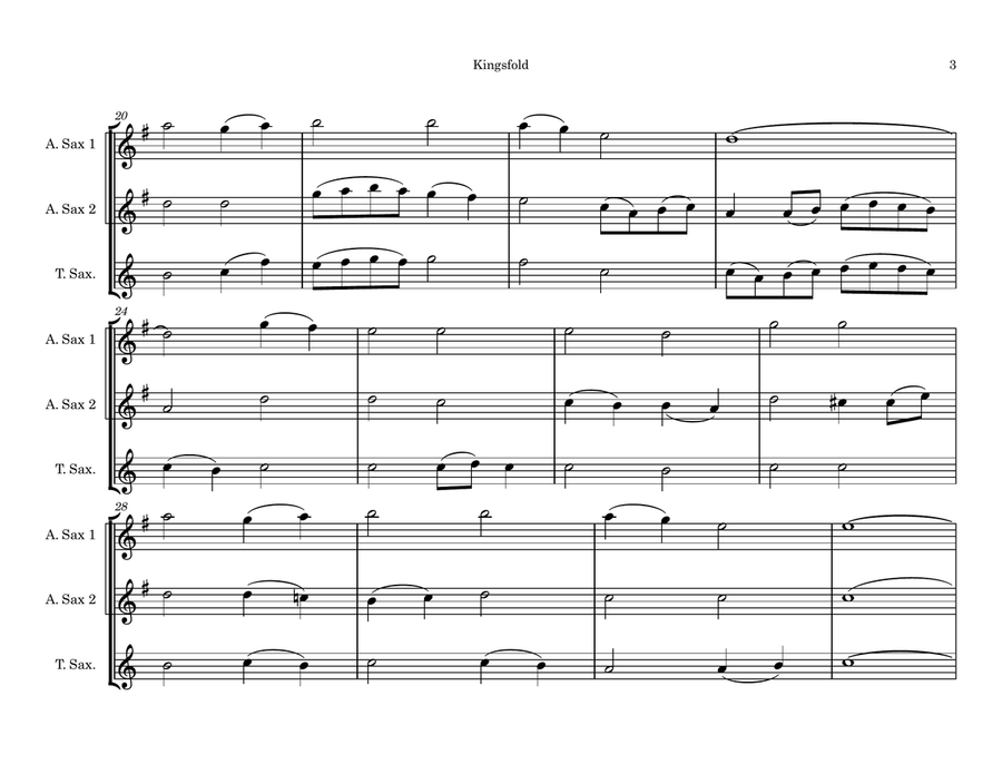 Kingsfold (Saxophone Trio) Woodwind Trio scores gallery preview page 3
