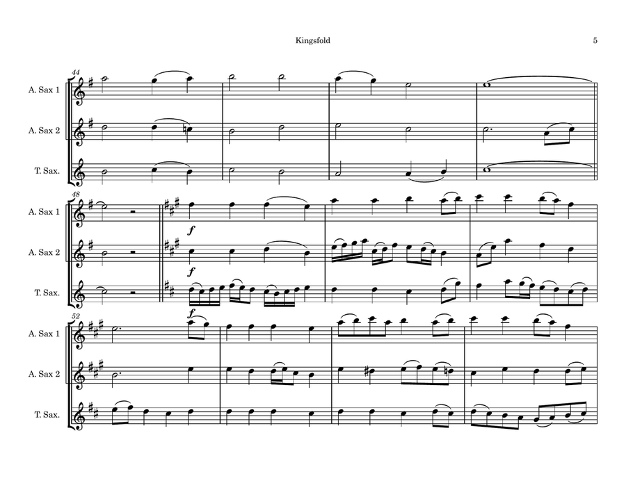 Kingsfold (Saxophone Trio) Woodwind Trio scores gallery preview page 5