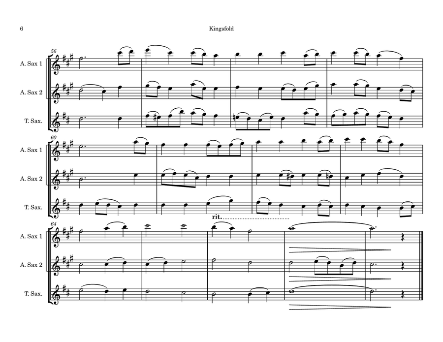 Kingsfold (Saxophone Trio) Woodwind Trio scores gallery preview page 6