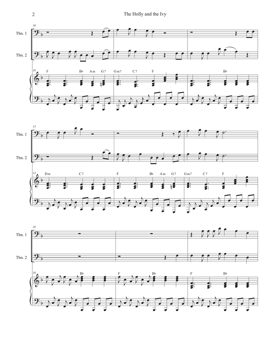 The Holly and the Ivy (Huapango Style) (Trombone Duet) Trombone Duet scores gallery preview page 2