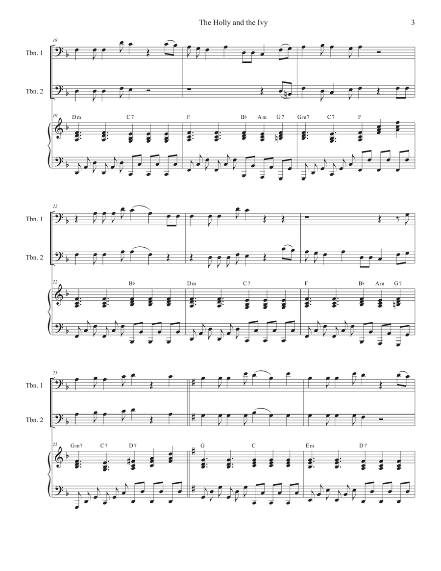 The Holly and the Ivy (Huapango Style) (Trombone Duet) Trombone Duet scores gallery preview page 3