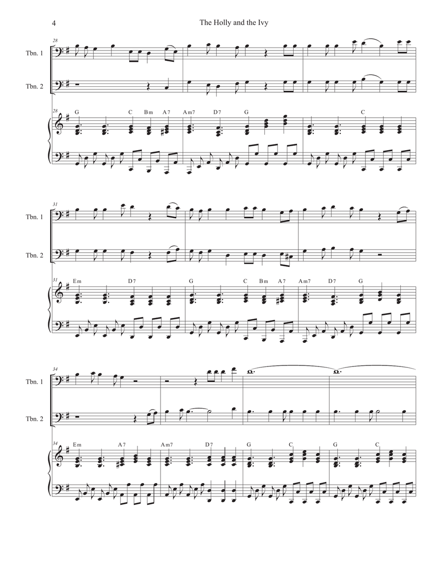 The Holly and the Ivy (Huapango Style) (Trombone Duet) Trombone Duet scores gallery preview page 4