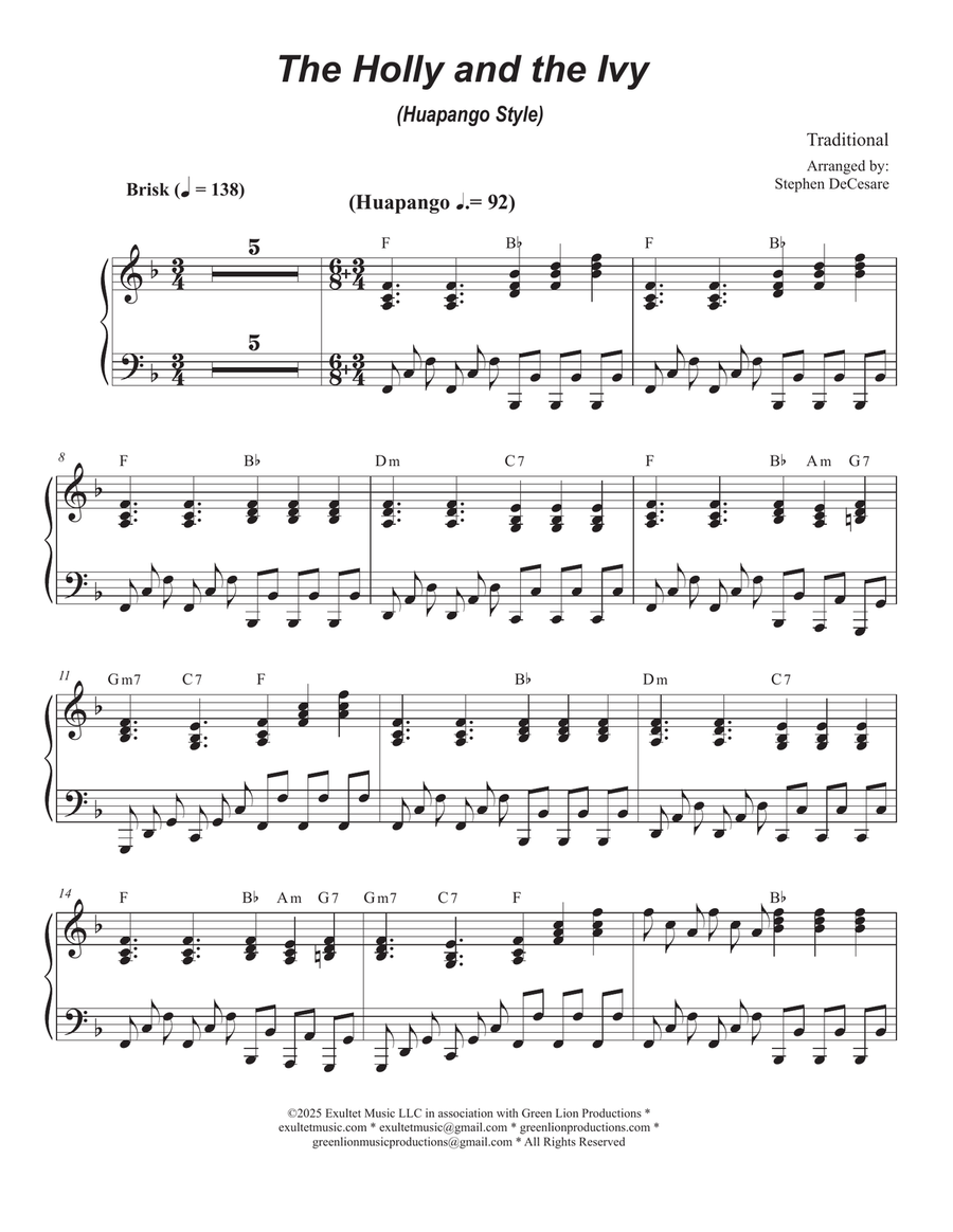 The Holly and the Ivy (Huapango Style) (Trombone Duet) Trombone Duet scores gallery preview page 6