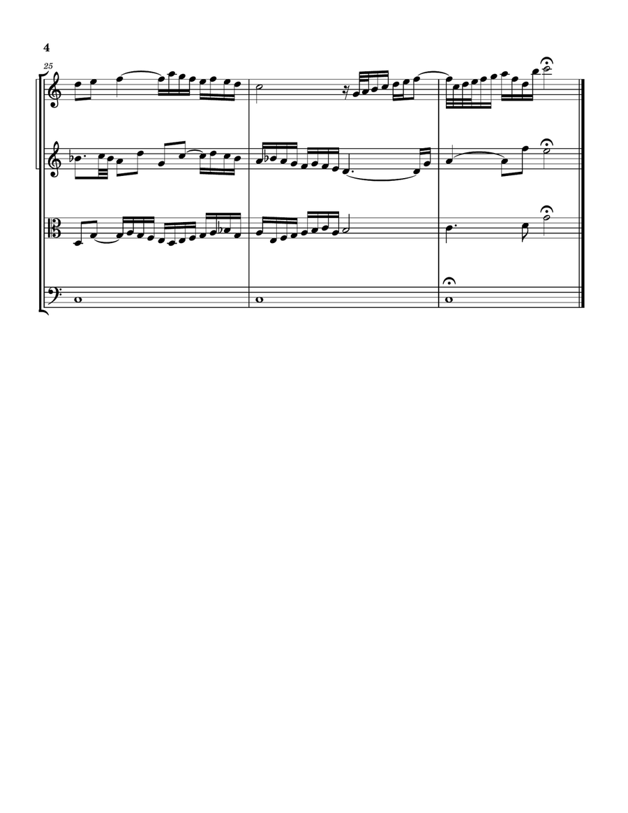 Fugue in C (Book 1 of the Well-tempered Clavier) String Quartet scores gallery preview page 4