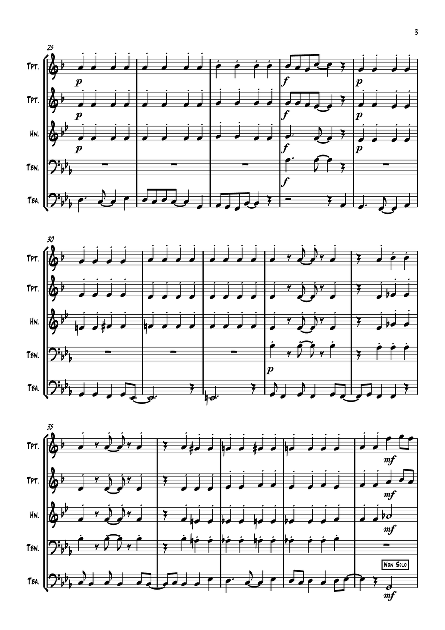 Chicago (That Toddlin' Town) Brass Quintet scores gallery preview page 5