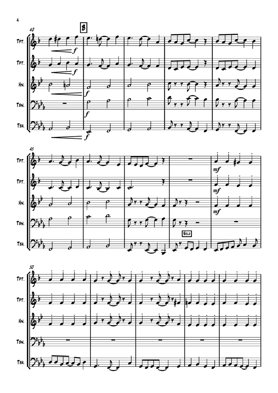 Chicago (That Toddlin' Town) Brass Quintet scores gallery preview page 6