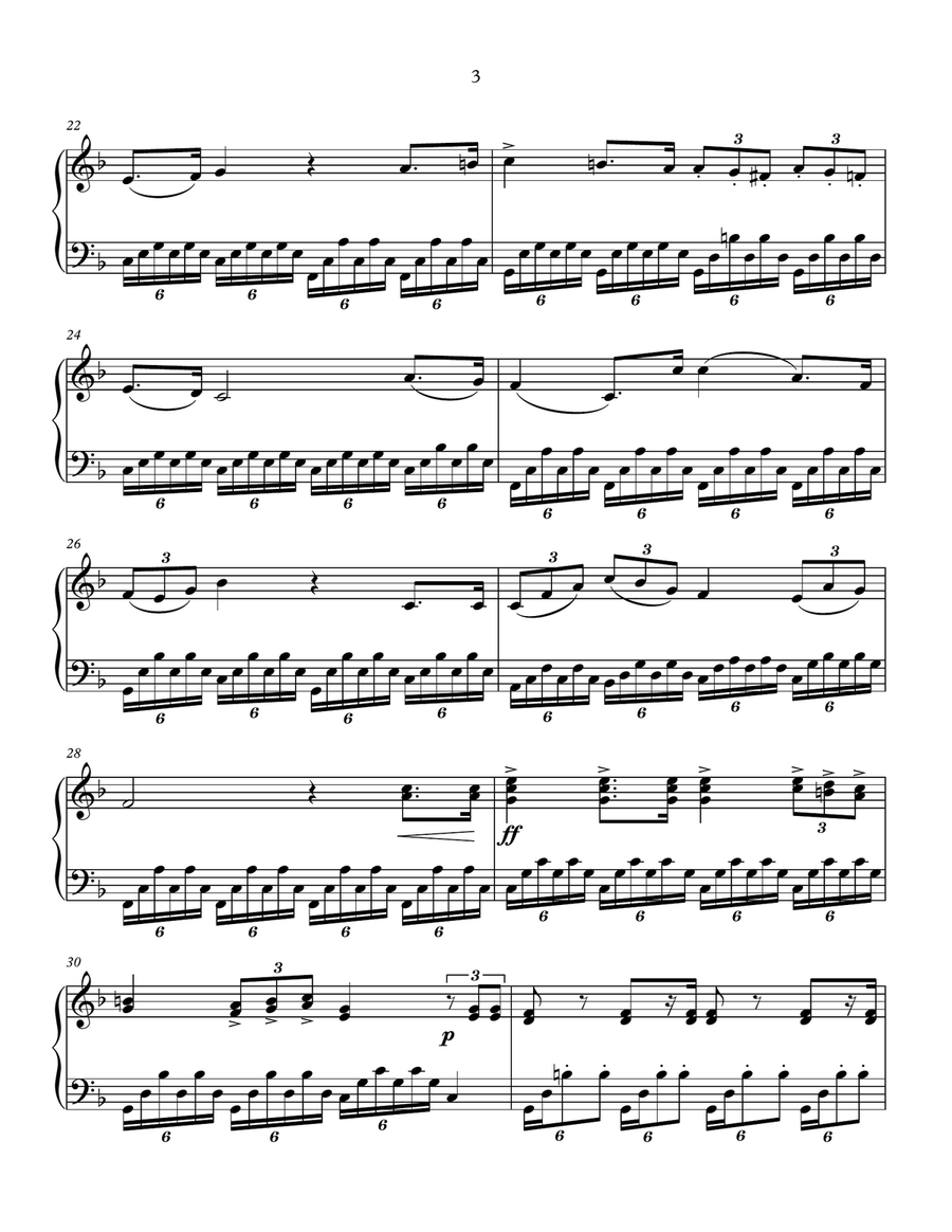 Va Pensiero - Chorus Of Hebrew Slaves from NABUCCO Piano Solo scores gallery preview page 3