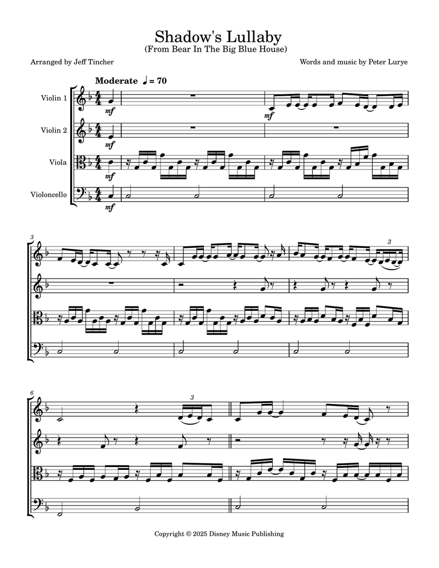 Shadow's Lullaby Shadow's Lullaby String Quartet scores gallery preview page 2